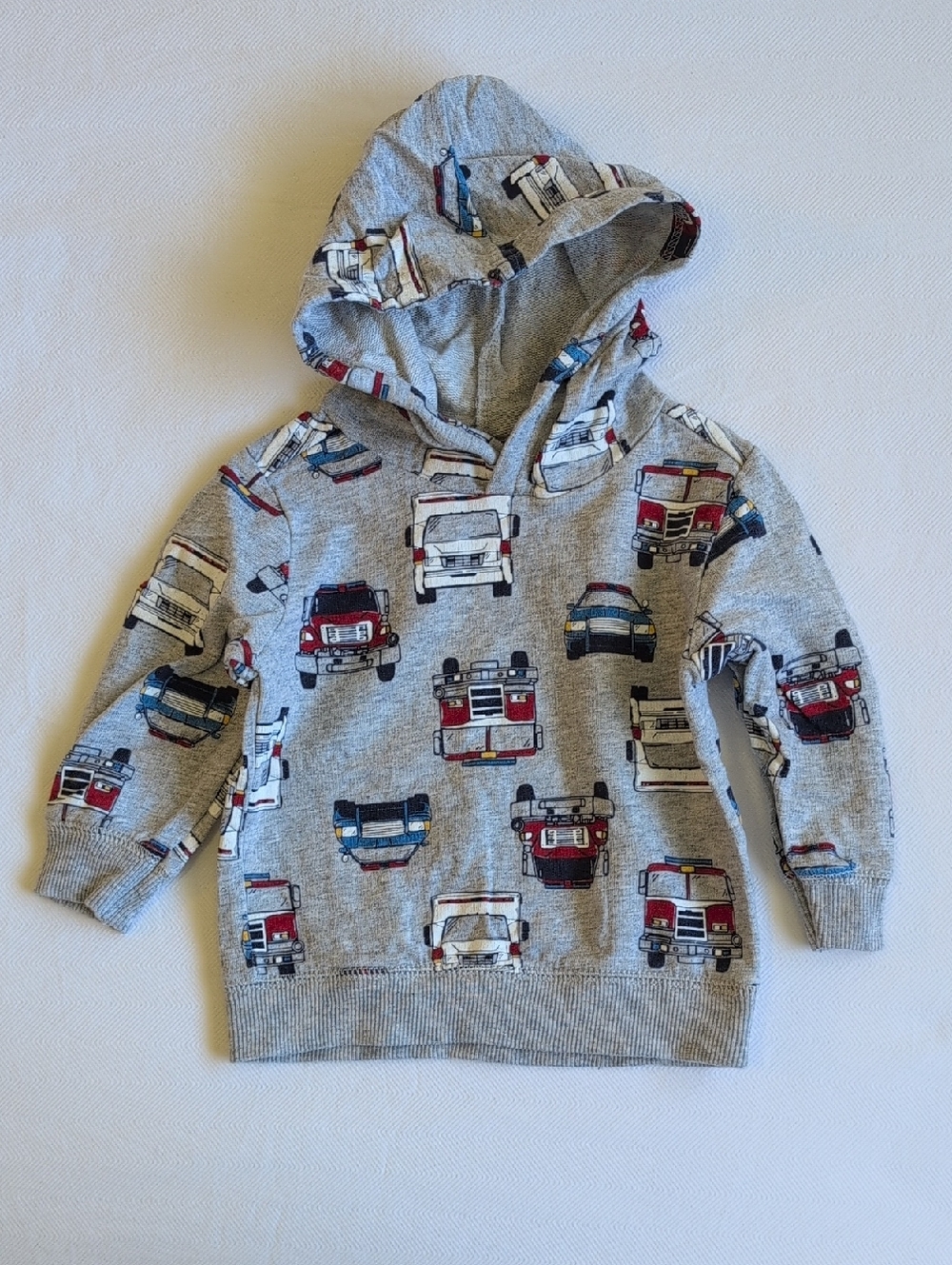 carter's cotton hoodie sweatshirt first responders print gray 12 months baby boy